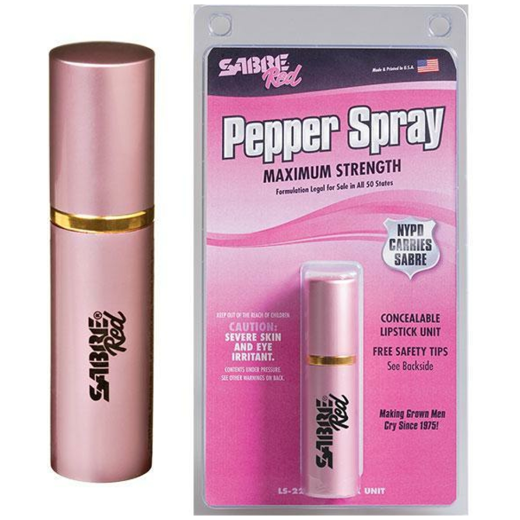 Sabre LS22US Pink Lipstick Pepper Spray OC Pepper 10 Burst Range 10 ft