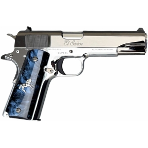 COLT GOVERNMENT 1911 EL SENOR 5" .38 SUPER 9RD PISTOL, POLISHED SS / POLISHED SMOKE GREY PVD 1 OF 500 - O1911C-SS38-ESP