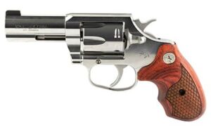 Colt King Cobra stainless 3-inch revolver with TALO walnut grips, side view
