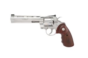 Colt Python .357 Magnum 6-inch stainless revolver with snake scale walnut grips