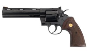 Colt Python 6-inch .357 Magnum revolver with walnut target grips