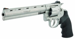 Colt Python .357 Magnum 8-inch bead-blast stainless revolver with black Hogue rubber grips