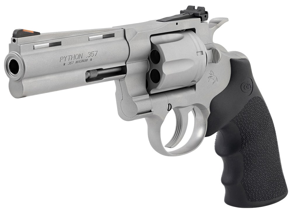 Colt Python revolver .357 Magnum 4.25 in bead blast stainless with Hogue grips