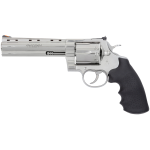 Colt Anaconda .44 Magnum 6-inch stainless revolver with Hogue grips and 6-round cylinder