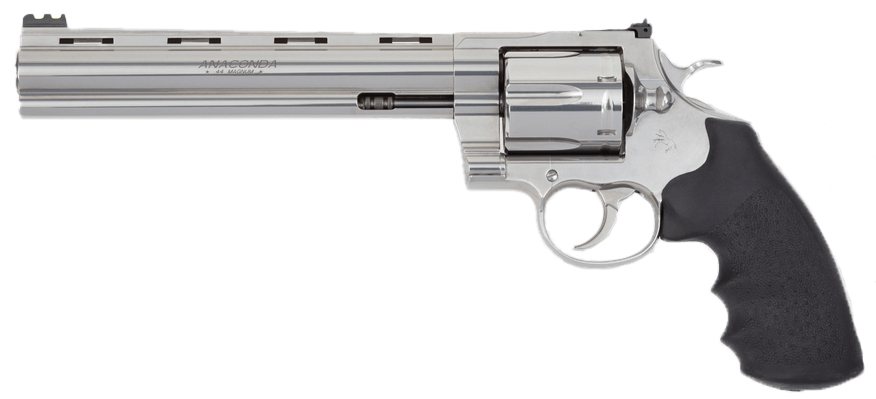 Colt Anaconda .44 Magnum revolver stainless steel with Hogue rubber grips and target sights