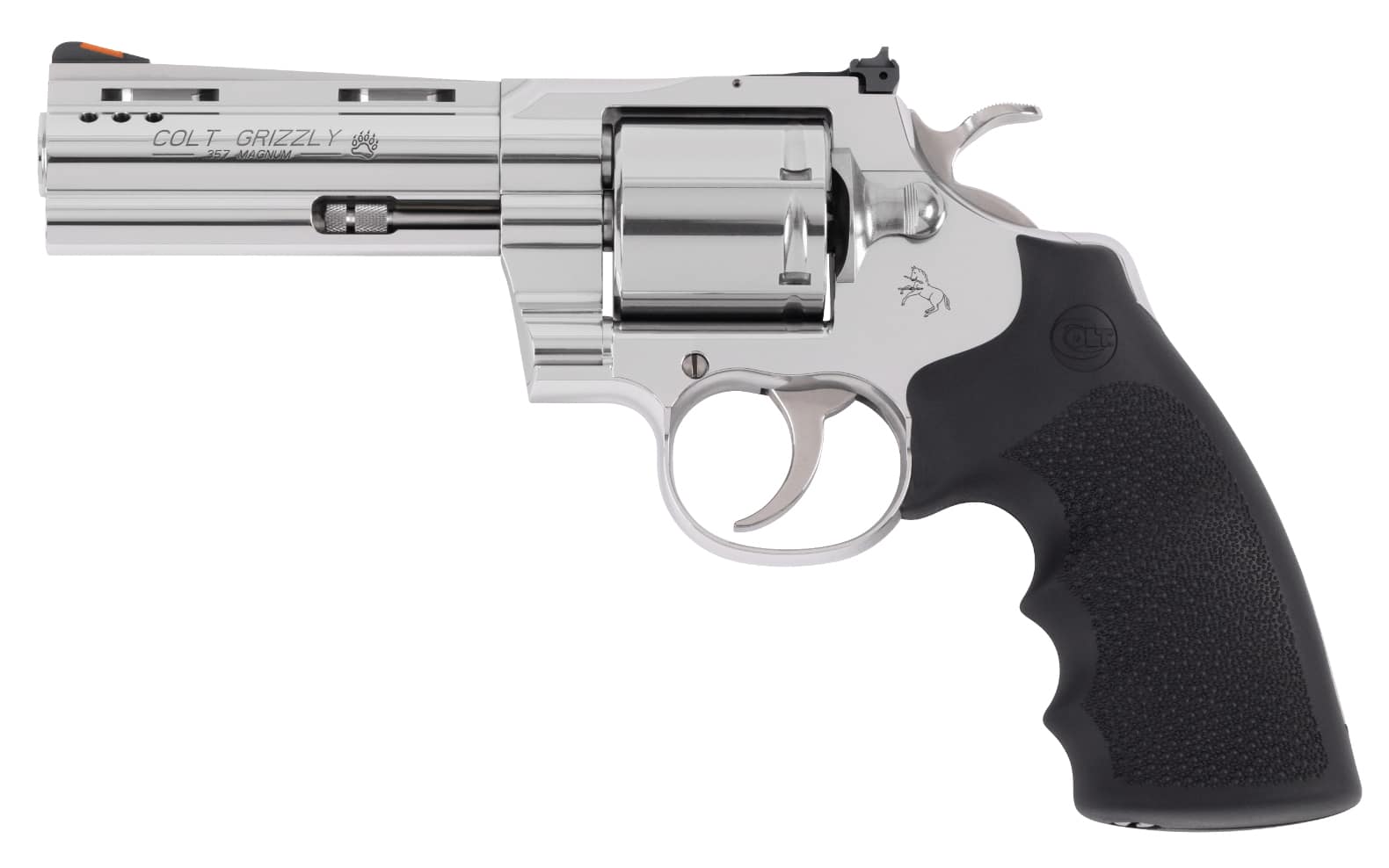 Colt Grizzly .357 Magnum 4.25in ported stainless steel unfluted revolver with Hogue grips