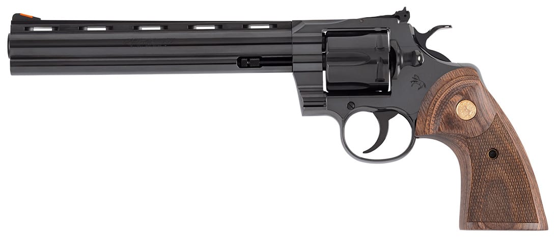Colt Python .357 Magnum 8 inch blued revolver with walnut target grips
