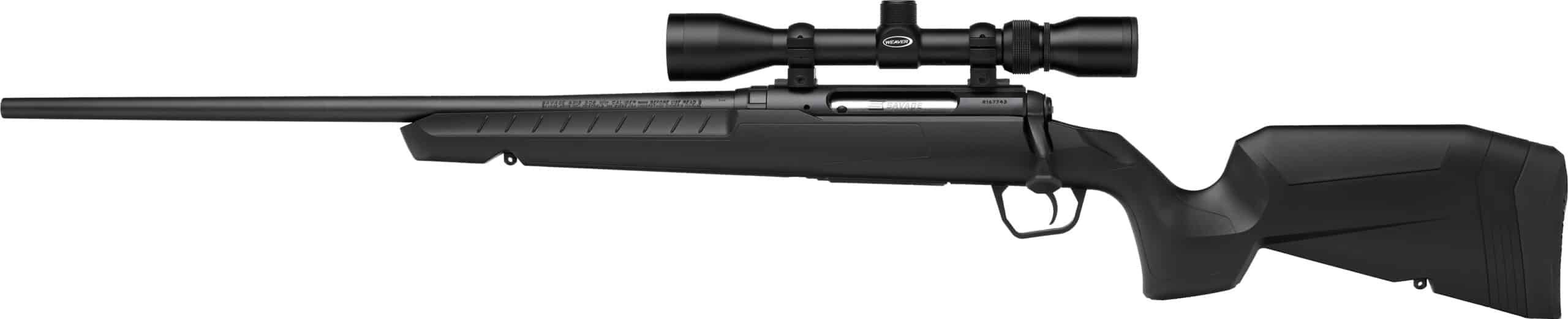 Savage AXIS XP .223 Rem left-hand bolt rifle with 22in barrel and 3-9x40 scope, black synthetic stock