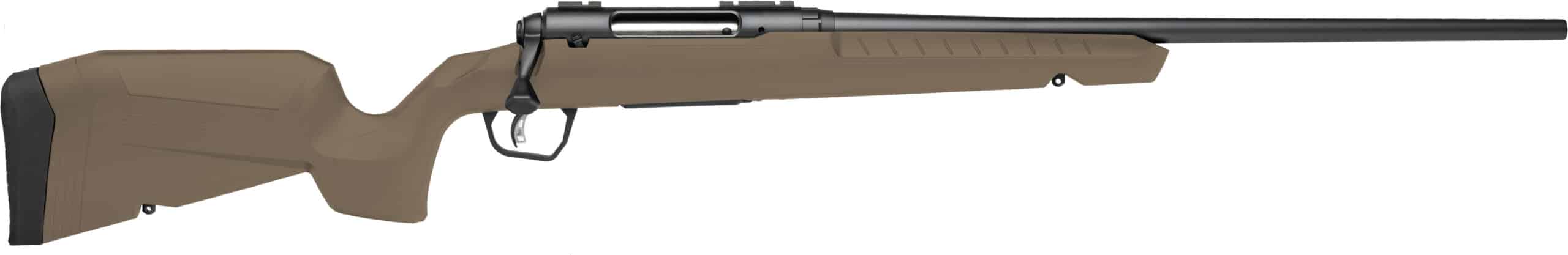 Savage Axis 2 7mm-08 Rem 22in FDE bolt-action rifle side view