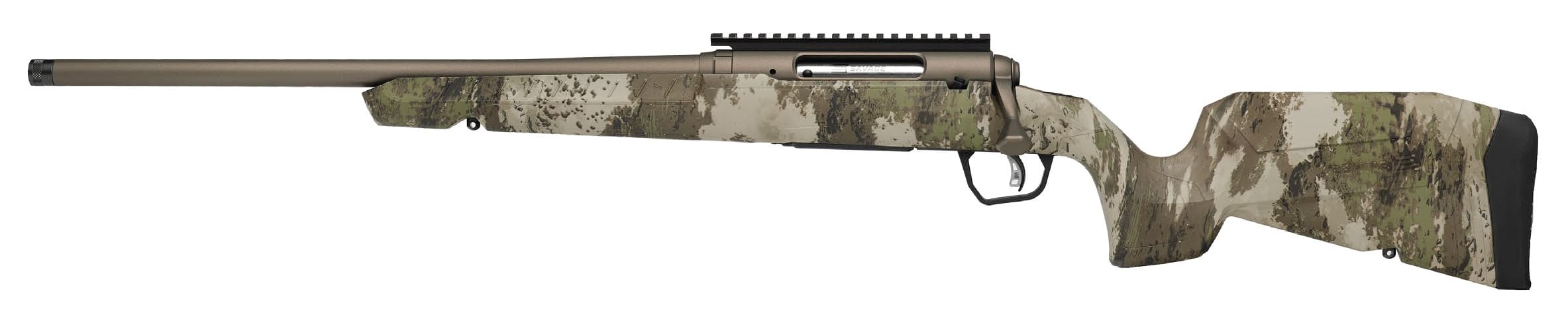 Savage AXIS 2 Pro .400 Legend 20-inch left-hand rifle in Woodland camo with Gun Metal Bronze Cerakote