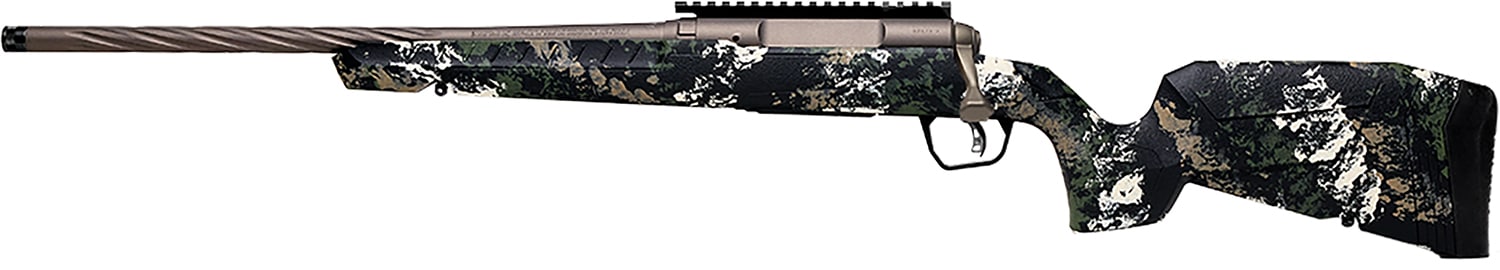 Savage AXIS 2 Pro 20-inch left-hand bolt rifle in Forest SP camo with Cerakote gun metal bronze metal finish