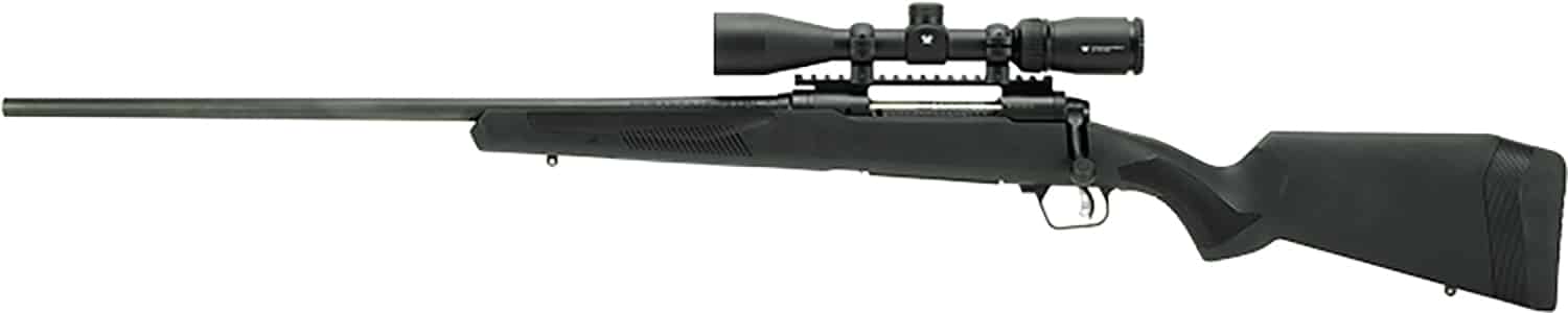 Savage 110 Apex Hunter XP left-hand .270 Winchester bolt-action rifle with mounted Vortex Crossfire II 3-9x40 riflescope