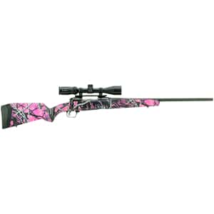Savage 110 Apex Hunter XP 7mm-08 Rem 20 inch Muddy Girl synthetic rifle with mounted Vortex Crossfire II 3-9x40mm scope