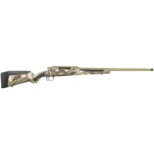 Savage Impulse Big Game .243 Winchester rifle with 22 inch fluted threaded barrel and woodland-style camo stock