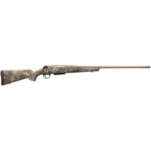 Winchester XPR Strata 6.5 Creedmoor rifle, 22-inch barrel, TrueTimber Strata camo, FDE/Bronze finish
