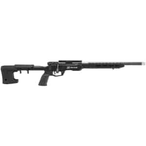 Savage B22 Precision Lite .22 LR rifle with 18 in carbon-fiber wrapped barrel and MDT chassis