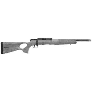 Savage B22 TimberLite Thumbhole 22 WMR 18 inch carbon-fiber wrapped threaded barrel grey thumbhole stock