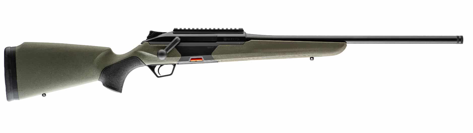 Beretta BRX1 .243 Winchester rifle with 20-inch threaded barrel and green synthetic negative-comb stock