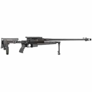 B&T APR338 .338 Lapua Magnum 27-inch bolt action rifle with adjustable stock and black hard coat anodized finish