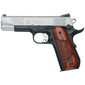 Smith & Wesson SW1911SC E-Series .45 ACP 1911 with stainless steel slide and wooden laminate grips