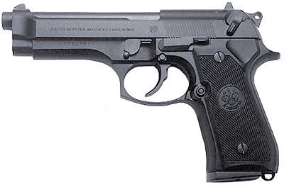 Beretta 92FS 9mm pistol with 4.9in blued barrel and black frame