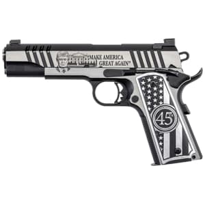 Auto-Ordnance AO 1911 Trump One .45 ACP stainless pistol with custom flag-engraved aluminum grips