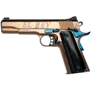 Kimber El Rey 1911 .38 Super 5-inch Rose Gold PVD slide and frame with black Kirinite presentation grips