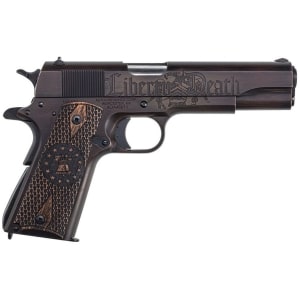 Auto Ordnance 1911 Liberty .45 ACP 5in Cerakote brown black engraved Goncalo grips