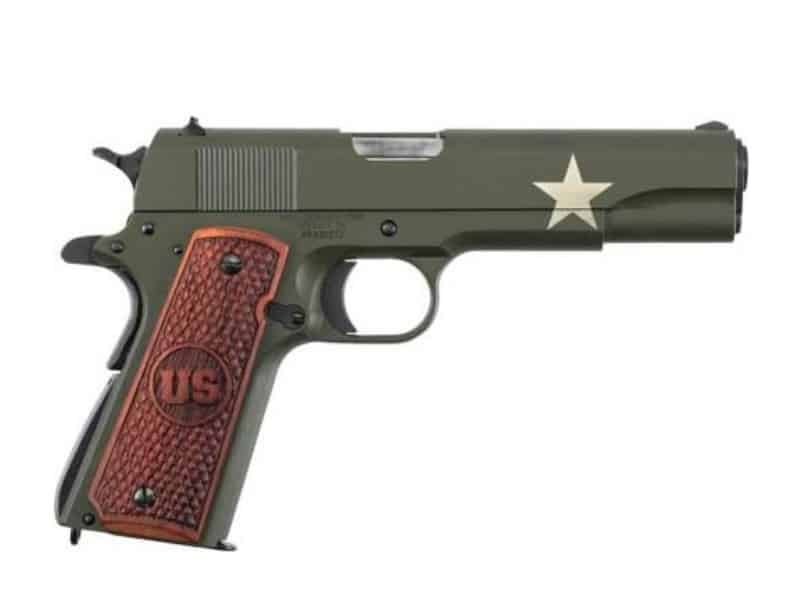 Auto-Ordnance Tanker 1911 .45 ACP 5-inch OD Green Cerakote with checkered wood grips