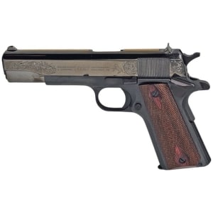 COLT 1911 Government Classic .45 ACP 5-inch blue steel pistol with brocade grips