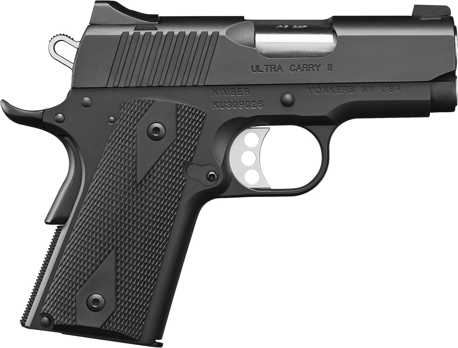 Kimber Ultra Carry II pistol .45 ACP 3-inch barrel matte black with black synthetic checkered grip
