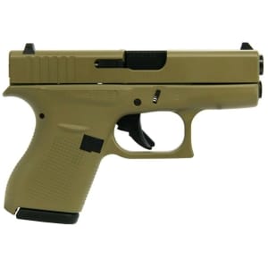 Glock 42 Custom FDE .380 ACP subcompact pistol with 3.25 inch barrel and two 6-round magazines