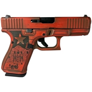 Glock 19 Gen 5 Custom Texas Orange 9mm handgun left-side view