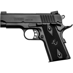 Taurus 1911 Officer 9mm 3.5in matte black pistol profile with Novak sights