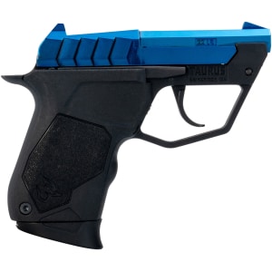 Taurus 22 TUC .22 LR micro-compact pistol with blue PVD barrel and black polymer frame, 9+1 capacity