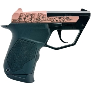 TAURUS 22TUC .22 LR pistol, black with cherry blossom engraving