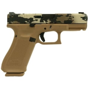 Glock 19x V-Series OR Camo 9mm handgun right-side view with 4.02" quad-ported barrel
