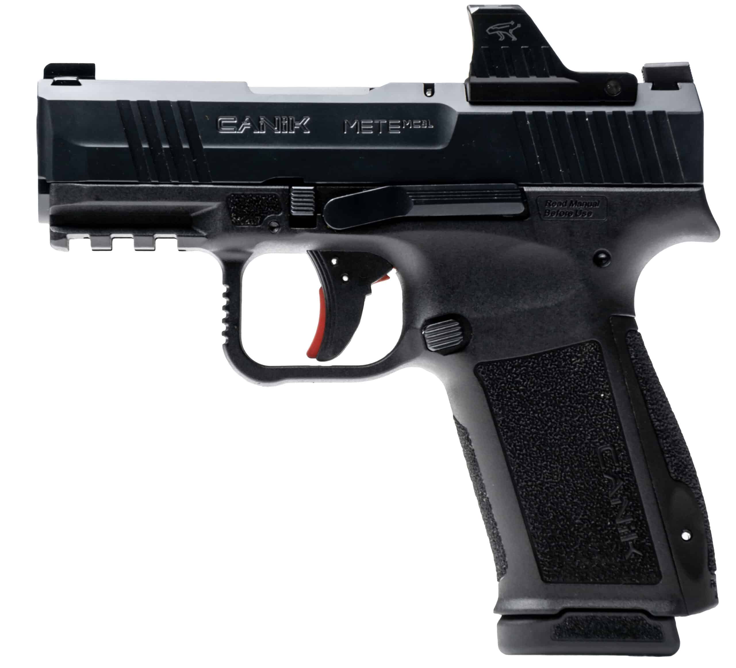 Canik METE MC9L 9mm pistol with MeCanik MO1 red-dot optic, black