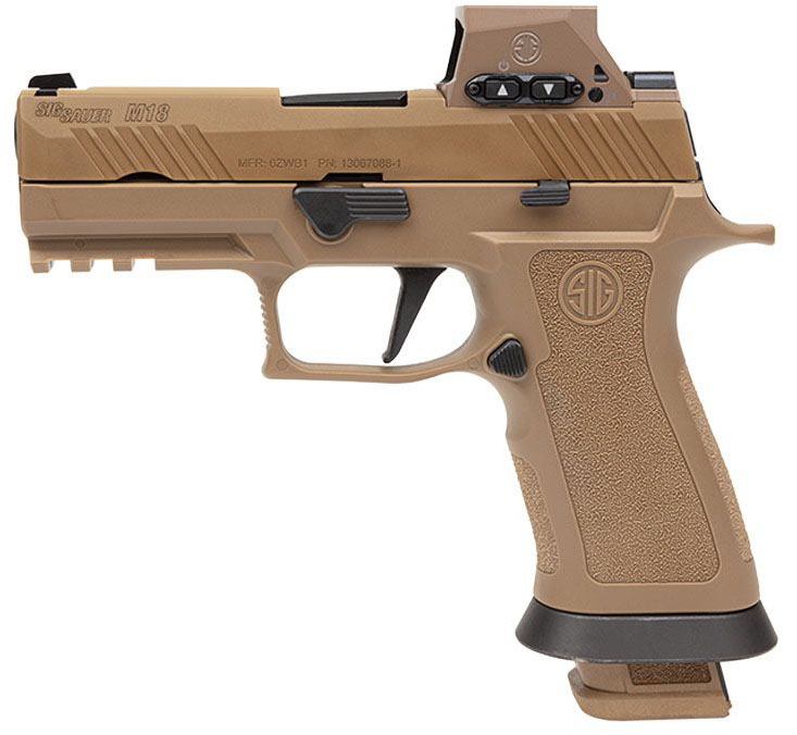 Sig Sauer M18X RX 9mm Coyote PVD with ROMEO-M17 red dot and three 21-round magazines