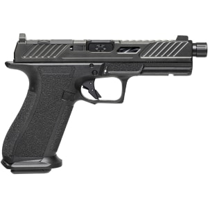 Shadow Systems DR920 Elite 9mm pistol with 5-inch threaded fluted barrel and black finish