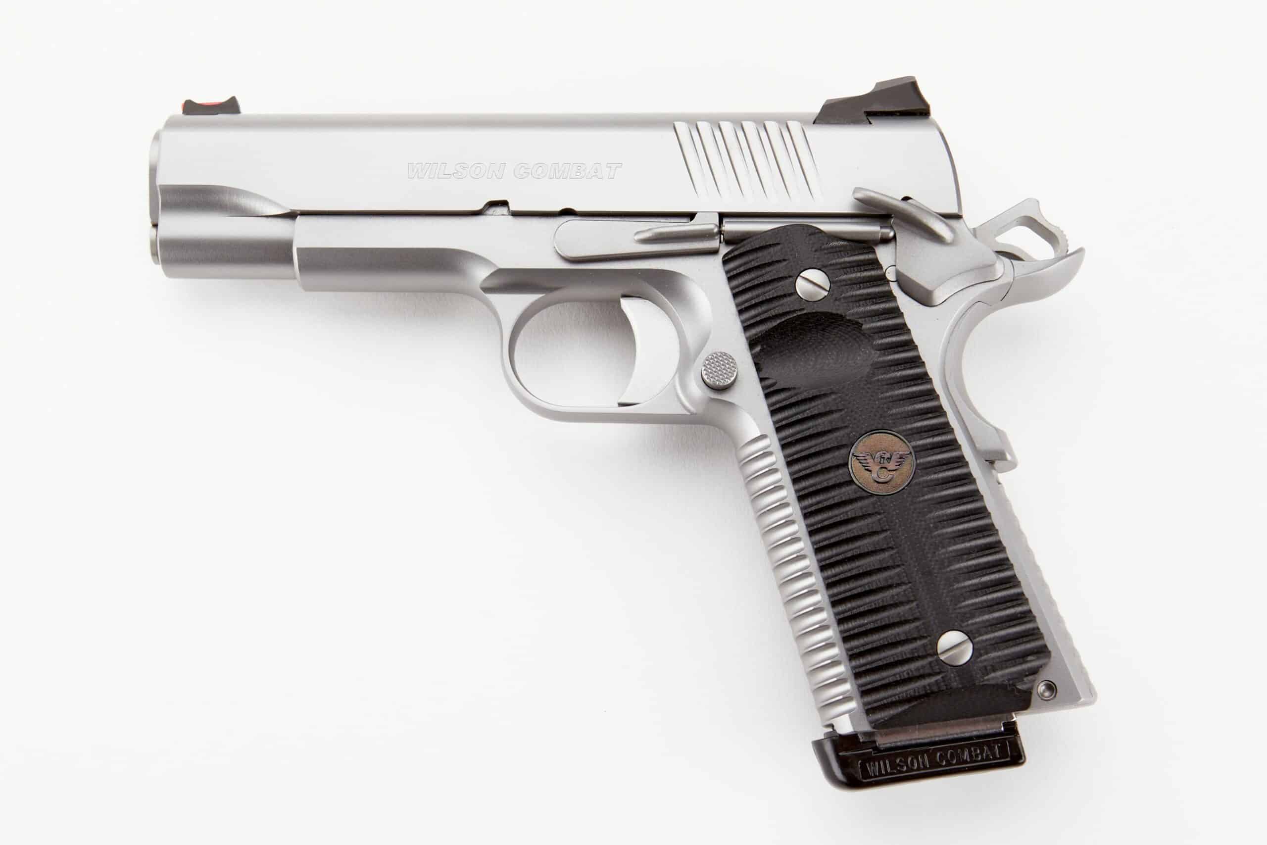 Wilson Combat ACP .45 ACP 4.25 inch stainless left-side view with G10 grips