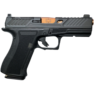 Shadow Systems CR920XL Elite 9mm pistol with spiral-fluted bronze barrel and black optic-ready slide