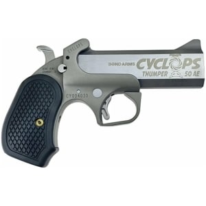 Bond Arms Cyclops Thumper .50 AE single-shot handgun with 4.25 inch barrel and B6 grips, stainless finish