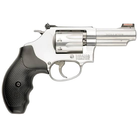 Smith & Wesson Model 63 3-inch .22 LR satin stainless J-frame revolver with Hi-Viz fiber optic front sight