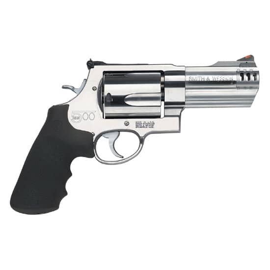 Smith & Wesson Model 500 X-Frame 4-inch satin stainless revolver with rubber grip