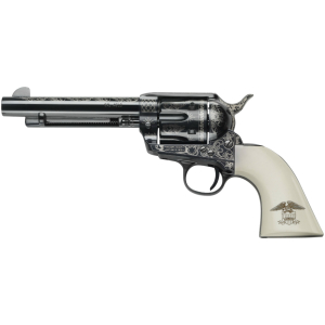 Pietta 1873 GW2 Liberty 45 Colt 6-shot blued engraved revolver with Ultra Ivory grip and engraved Liberty Eagle