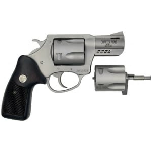 Charter Arms Double Dog Mag Pug & Pitbull stainless revolver with walnut-style grips 2.2 inch barrel