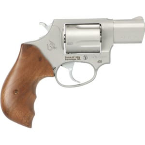 Taurus 605 revolver matte stainless 2-inch barrel Turkish walnut grips side view