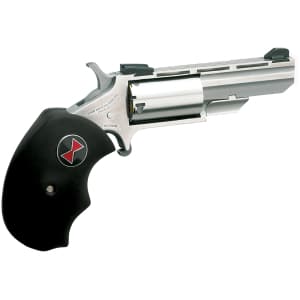 North American Arms Black Widow .22 LR 2 inch stainless mini-revolver side view