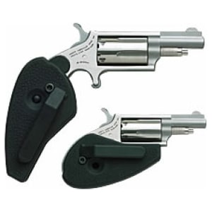 North American Arms 22MSHG mini-revolver .22 Winchester Magnum stainless with black holster grip